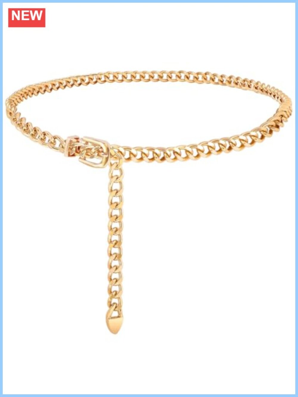 Alloy Chain Belt Adjustable Waist Link Lobster Clasp Women